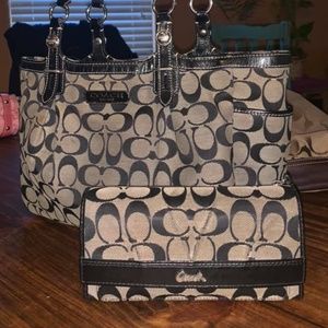 Authentic Coach purse with matching wallet